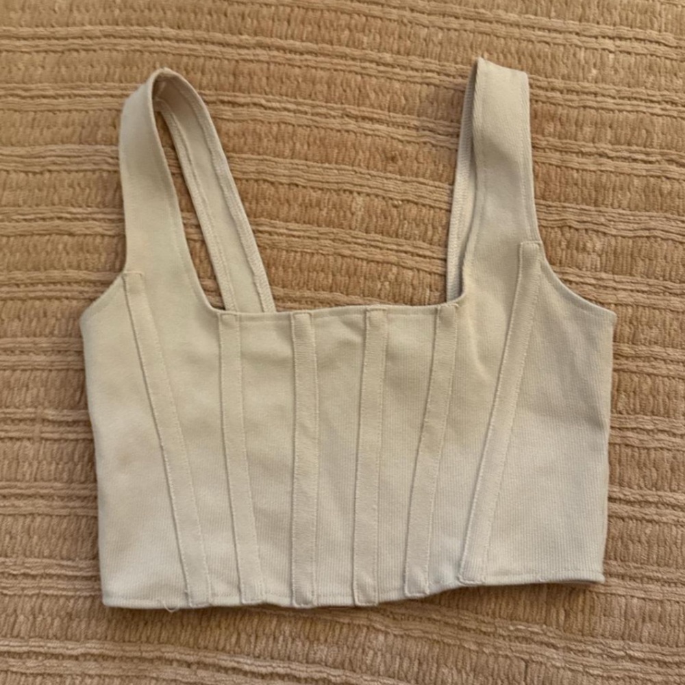 Cream Women's Crop Top